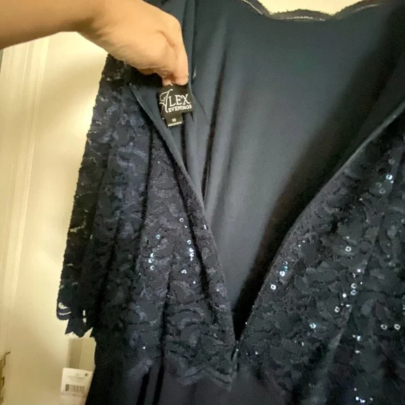 NWT Alex Evenings dress, Navy blue, Size 10 - Picture 9 of 9